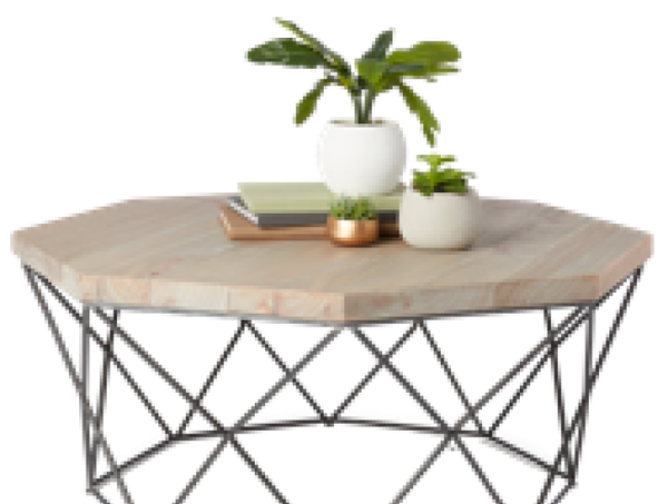 Table basse en bois et pieds en métal