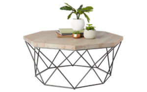 Table basse en bois et pieds en métal