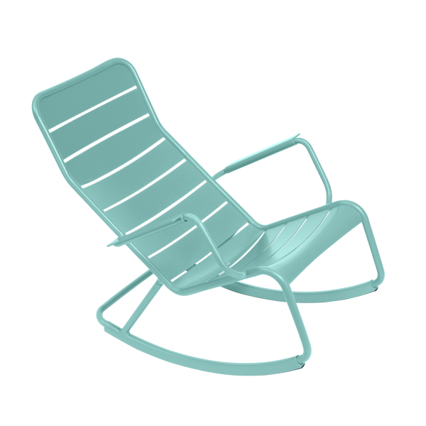 Chaise de jardin en métal bleu